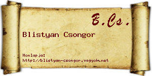 Blistyan Csongor névjegykártya